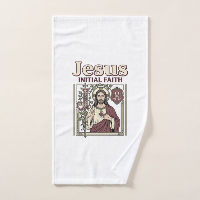 Monogramme initial de Jésus Foi Monogramme initial (Serviette à main)