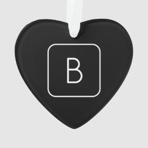 Monogramme Initial De Style Moderne   Blanc & Noir