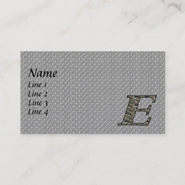 Monogramme Initial E Carte de visite Hydrangea (Devant)