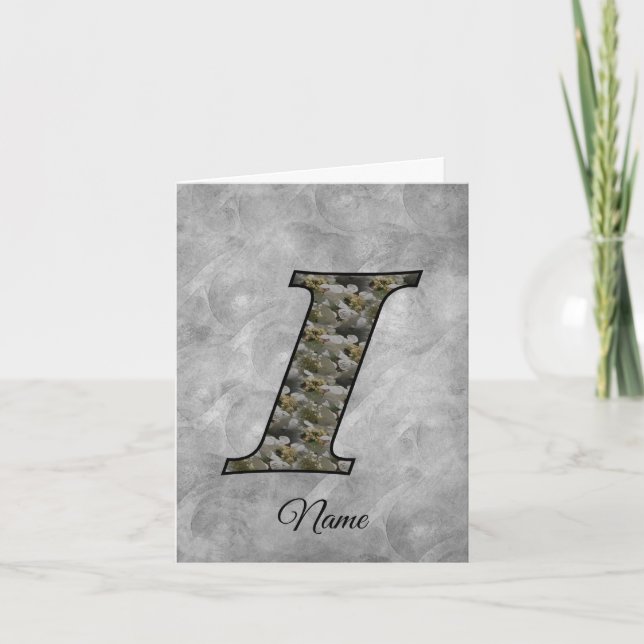 Monogramme Initial I Fleurs d'Hydrangea Personnali (Devant)