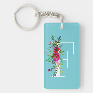 Monogramme initial lettre F floral couleur personn