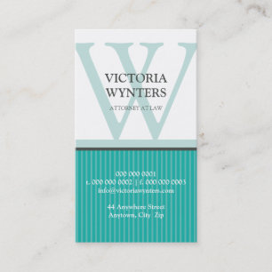 Monogramme initial moderne de CARTE DE VISITE