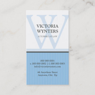 Monogramme initial moderne de CARTE DE VISITE