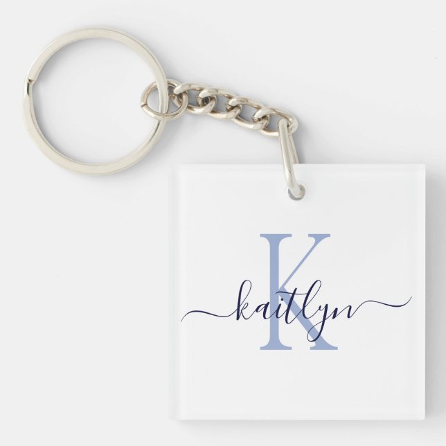 Monogramme Initial Nom Bleu (Devant)