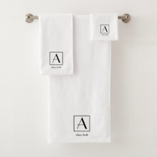 Monogramme Initial Script Noir et Blanc Profession