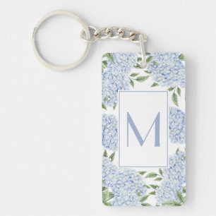 Monogramme Initial Simple Hydrangea Bleue Personna