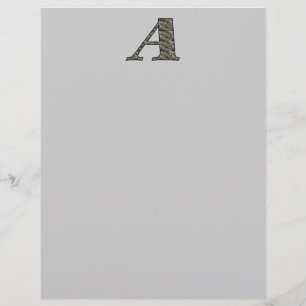 Monogramme Initial Une Hydrangée Flore Papier à le