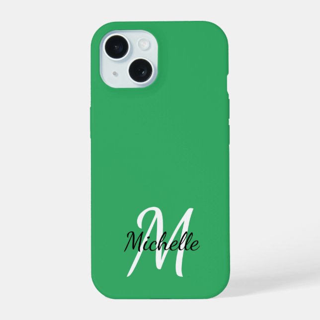 Monogramme Initial Vert Clair Moderne (Verso)
