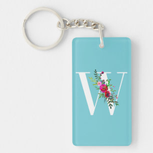 Monogramme Initiale Fleurie Lettre W Couleur Perso