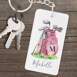 Monogramme Initiale Nom Rose Golf