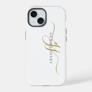 Monogramme Initiale Or Noir Tendance Nom de Script