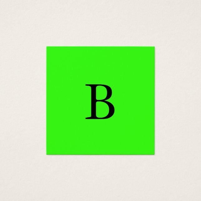 Monogramme Initiales Neon Vert brillant Cool coule (Devant)