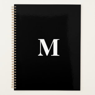 Monogramme Initiales Nom personnalisé Black White