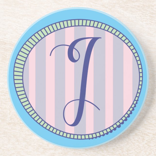 Monogramme J Dessous de verre Sandstone (Devant)