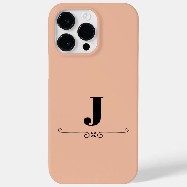 Monogramme J, Floraison noire, coque iphone Coque- (Verso)