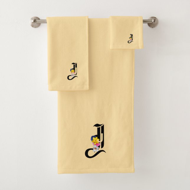 Monogramme J jaune pâle   (En situation)