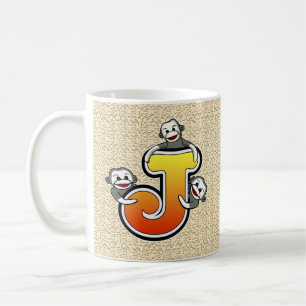 Monogramme J Sock Monkey Mug