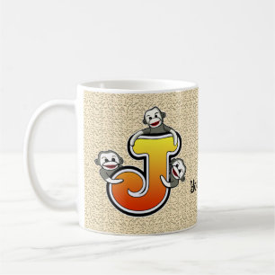 Monogramme J Sock Monkey Mug