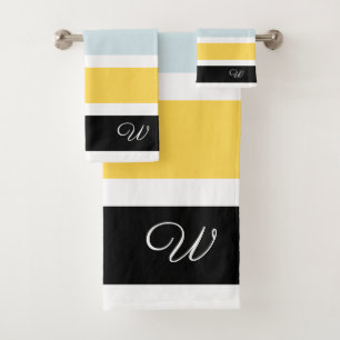 Monogramme jaune de la moutarde bleue de la marine