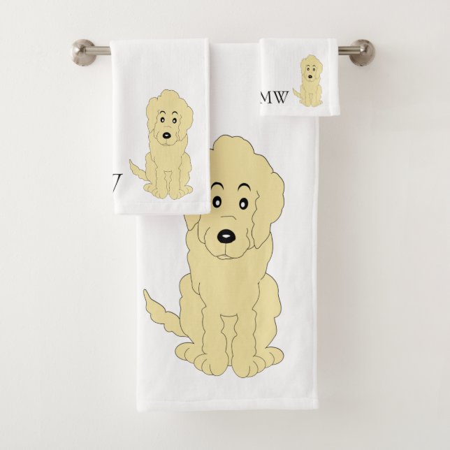 Monogramme Jaune Goldendoodle Chien Design (En situation)