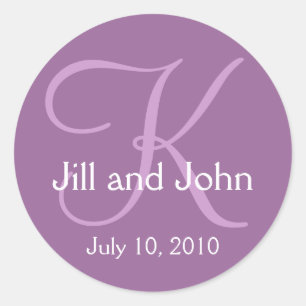 Monogramme K Mariage mariée Groom Date Autocollant