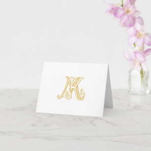 monogramme KM carte de remerciements ou monogramme