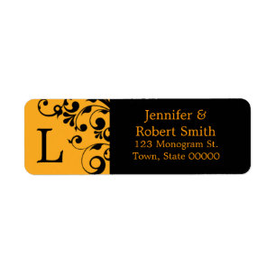 Monogramme L Étiquettes de adresse personnalisés  