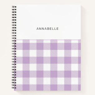 Monogramme Lavande En vichy Fille Carnet élégant