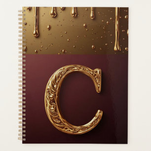 Monogramme Lettre C Or Avec Métal qui Dégouline