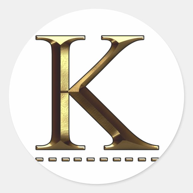 Monogramme lettre d'or K Votre Sticker (Devant)