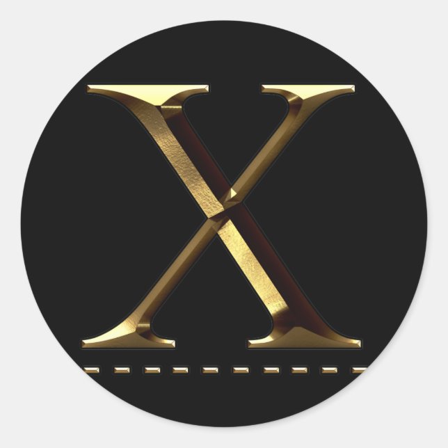 Monogramme lettre d'or X Votre Sticker (Devant)