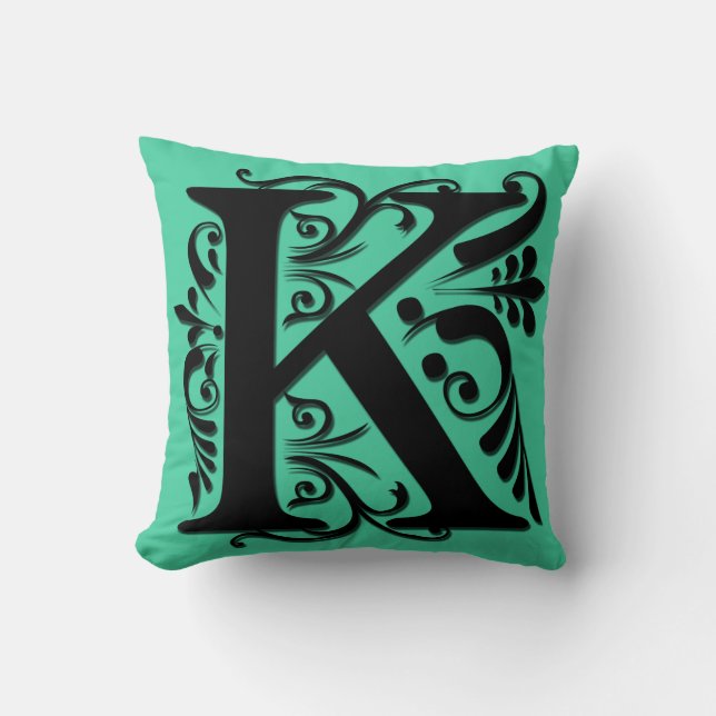 Monogramme lettre initiale K - Coussin (Recto)
