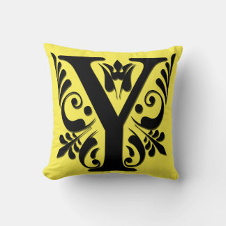 Monogramme lettre initiale Y - Coussin