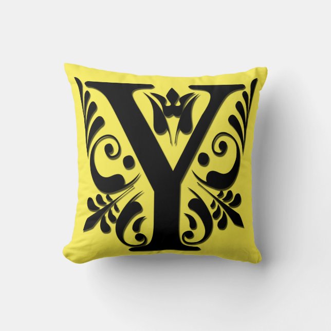 Monogramme lettre initiale Y - Coussin (Recto)