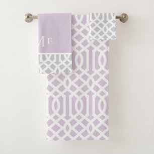 Monogramme Lilac et Grey Trellis Couleurs modifi