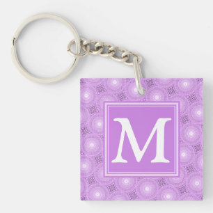 Monogramme lilas cercles pourpres motif