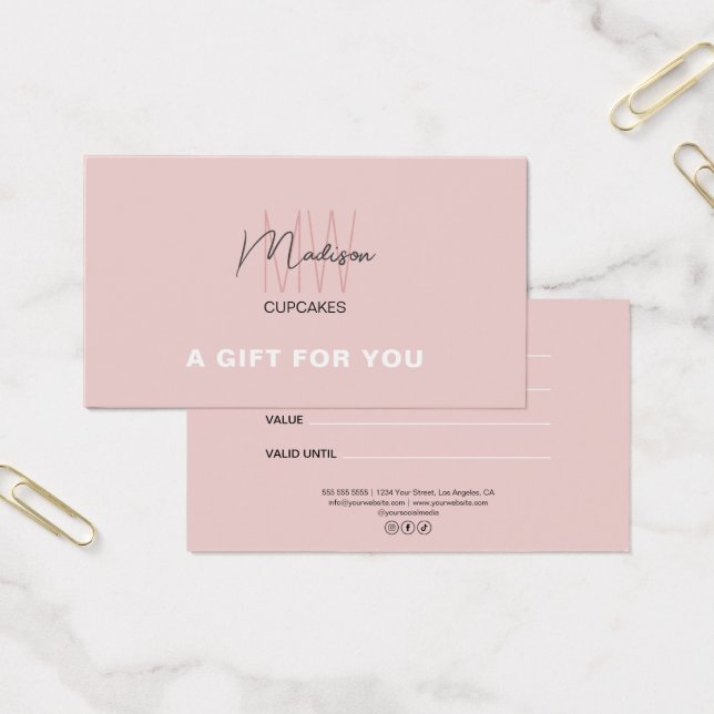 Monogramme Logo Boulangerie Certificat cadeau d'af (Bureau)