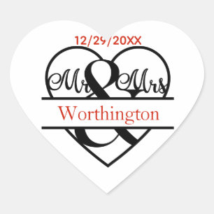 Monogramme M. et Mme Wedding Favor Stickers