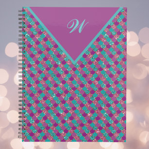 Monogramme Magenta Purple Pink Turquoise Sirène Ét