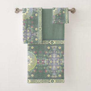Monogramme Mandala et Fleur sauvage avec police de