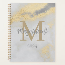Monogramme Marbre initial or et gris 2024 Non daté