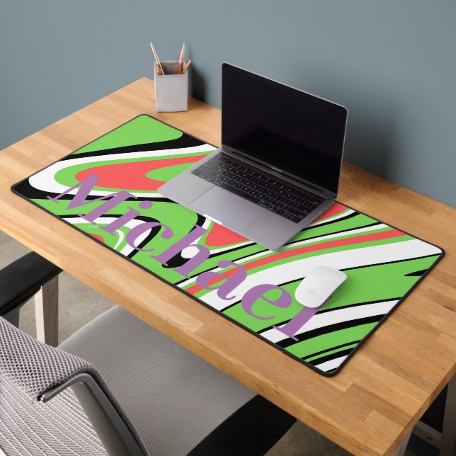 Monogramme marbre moderne motif l vert pourpre (Bureau 2)