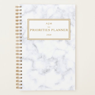 Monogramme Marbre Or Les priorités Planificateur