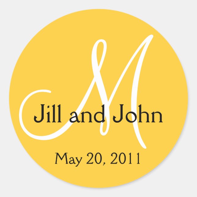 Monogramme mariage Enregistrer la date Sticker jau (Devant)