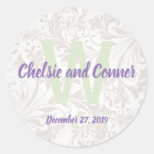 Monogramme Mariage Enveloppe Sceaux et Stickers
