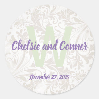 Monogramme Mariage Enveloppe Sceaux et Stickers