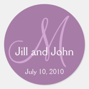 Monogramme Mariage mariée Groom Date Autocollant v