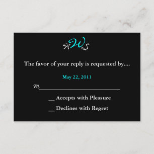 Monogramme Mariage RSVP noir blanc
