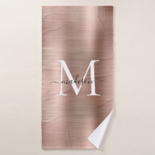 Monogramme métal brossé Rose tendance or