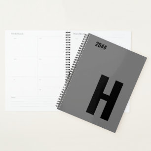 Monogramme minimal gris initial noir 2022
